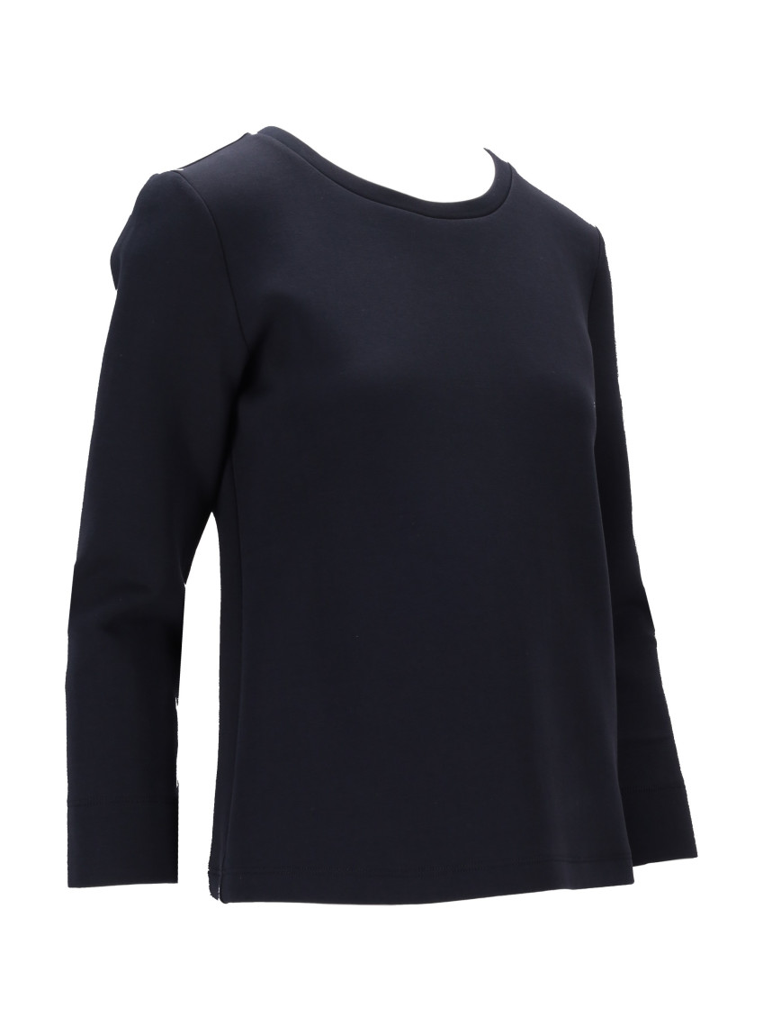 Navy Blue Solid Round Neck T-Shirt