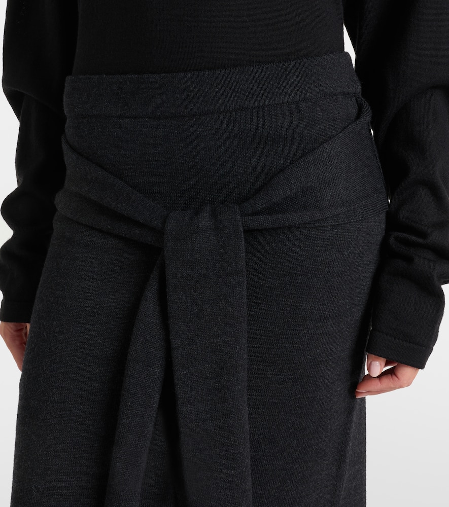 Wool-blend midi skirt