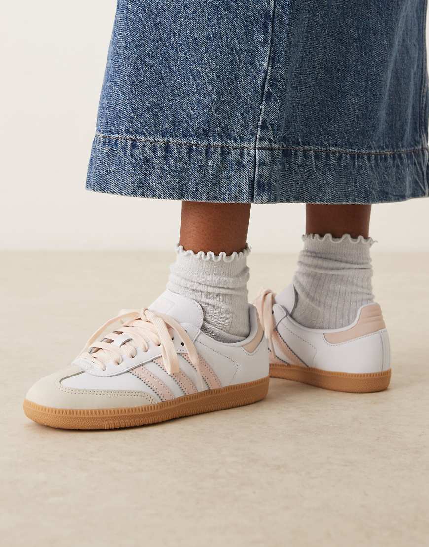 Samba OG sneakers in white and light pink
