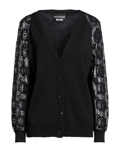 Woman Cardigan Black Size 12 Viscose, Polyamide, Cotton
