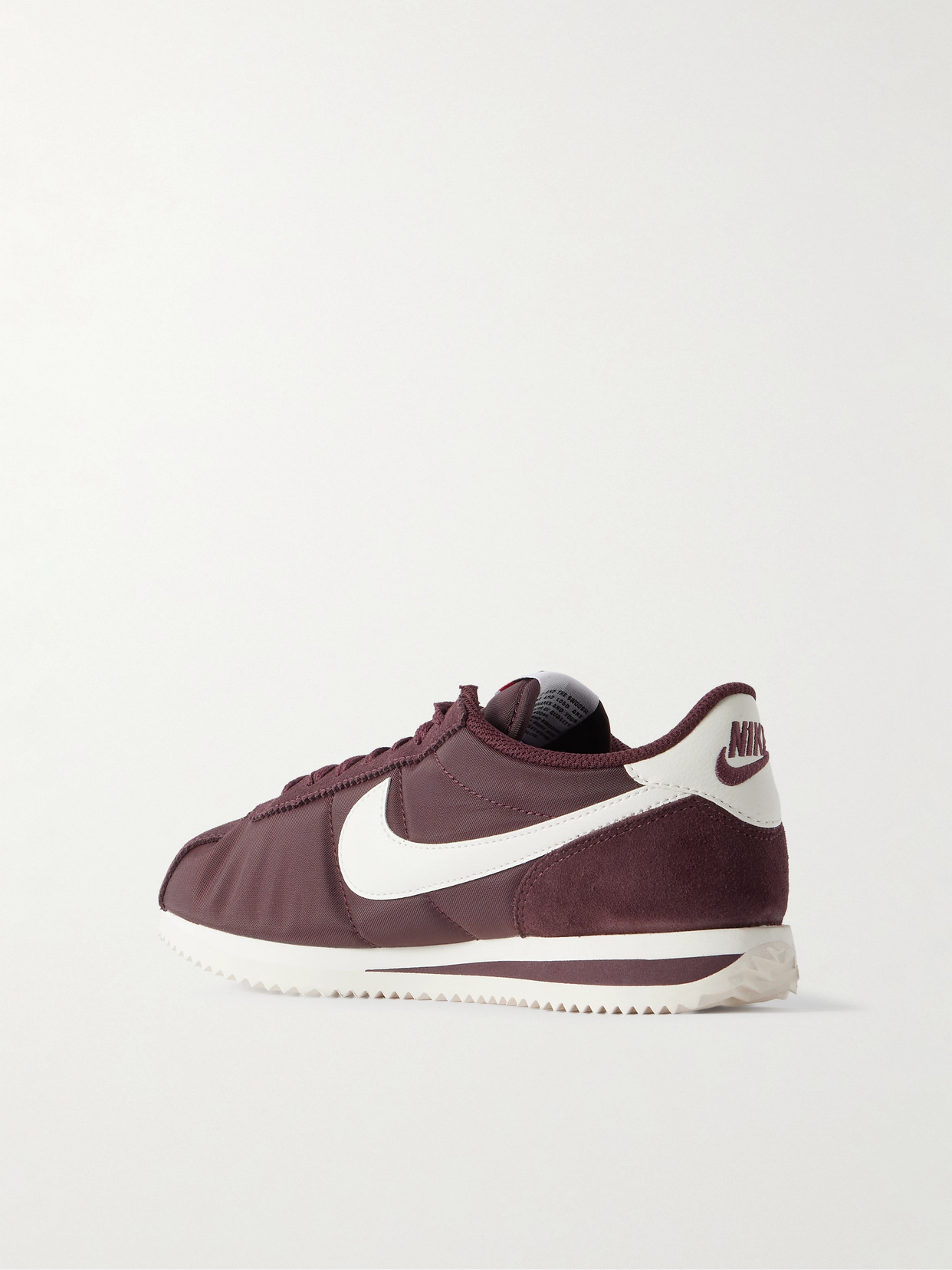 Cortez Leather And Suede-trimmed Canvas Sneakers - Burgundy