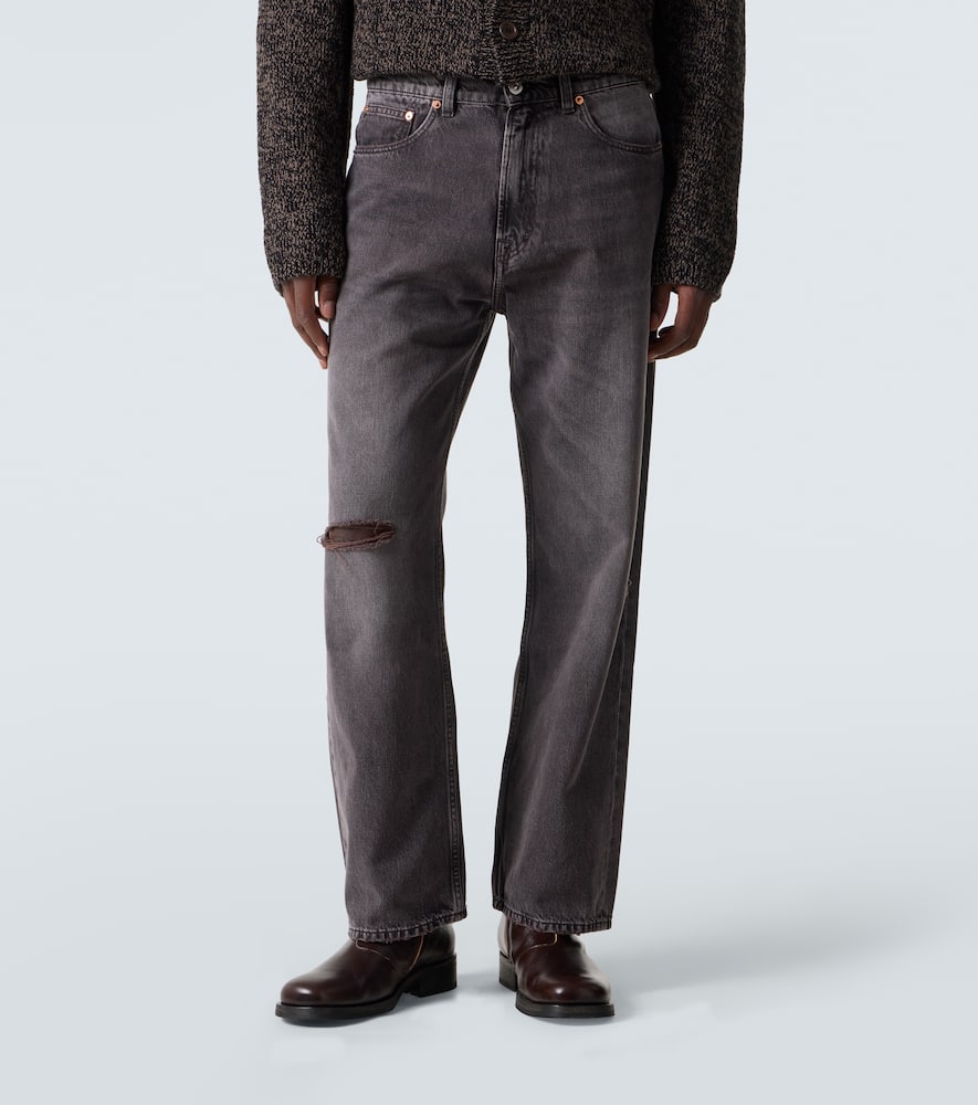 Third Cut distressed wide-leg jeans