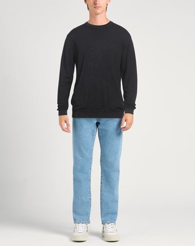 Man Sweater Charcoal Size 36 Merino Wool