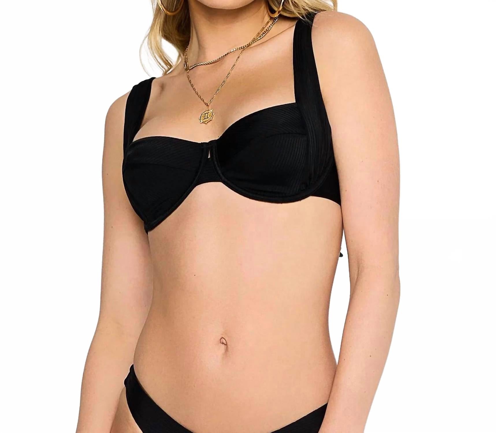 Karter Bralette Bikini Top In Black