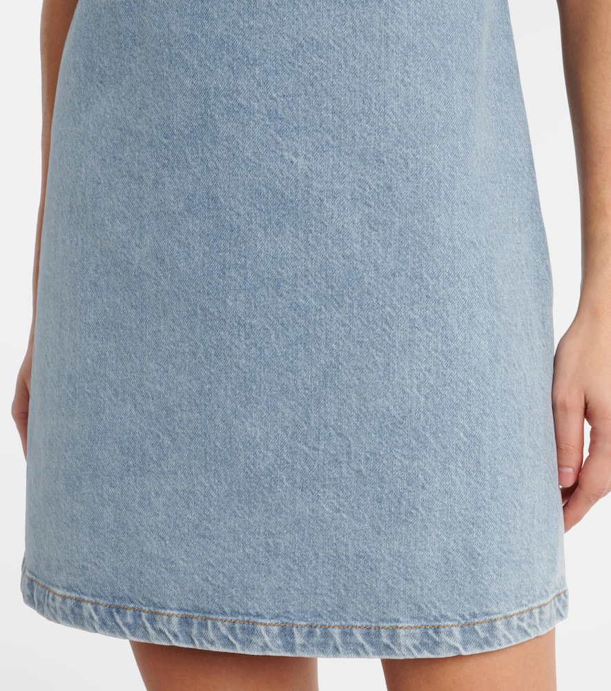 Belted denim minidress