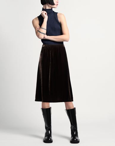 Woman Midi skirt Chocolate brown Size 6 Viscose, Silk
