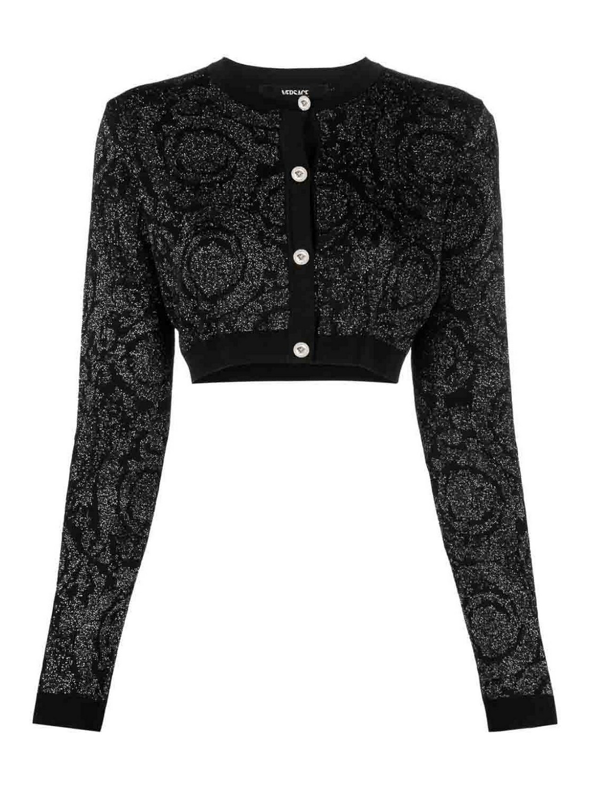 Barocco Texture Knit Cropped Cardigan