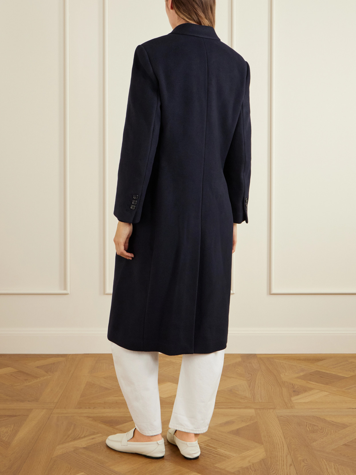 Double-breasted Wool-blend Coat - Blue