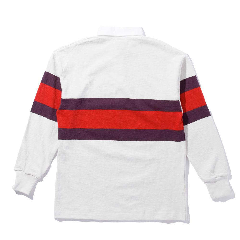 Climbers' Striped Rugby Shirt Ecru x Purple