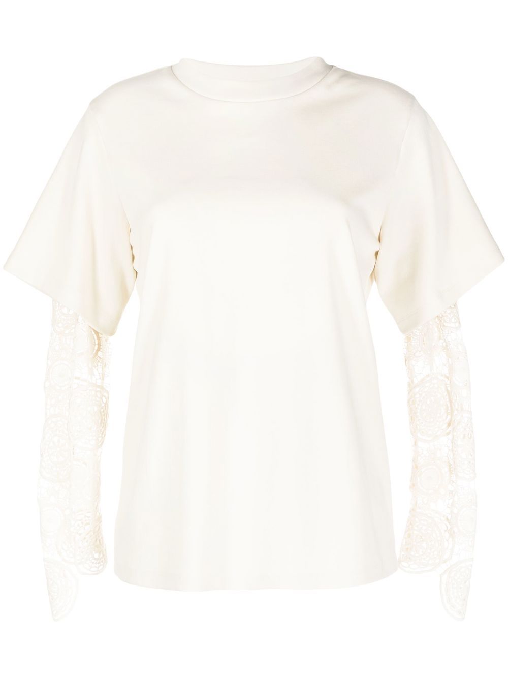 Lace detail knitted top - Black