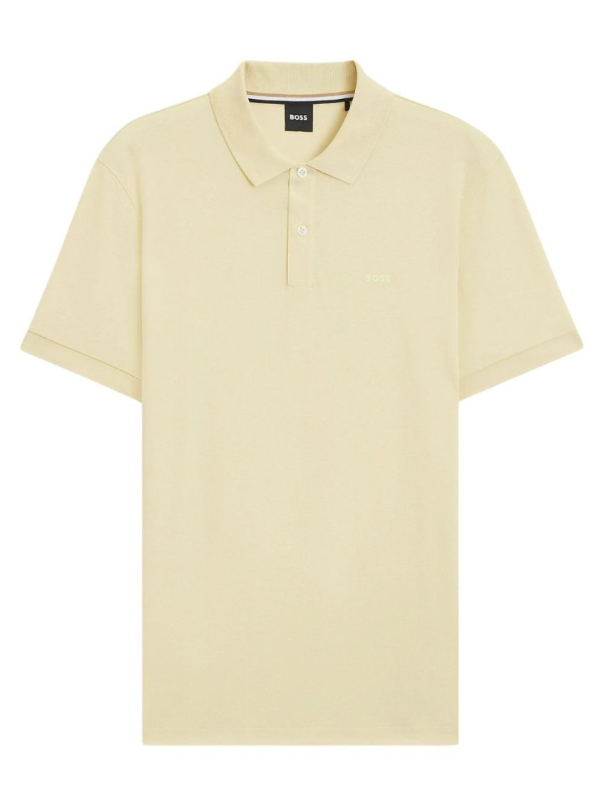 Light Yellow Solid Shirt Collar Polo