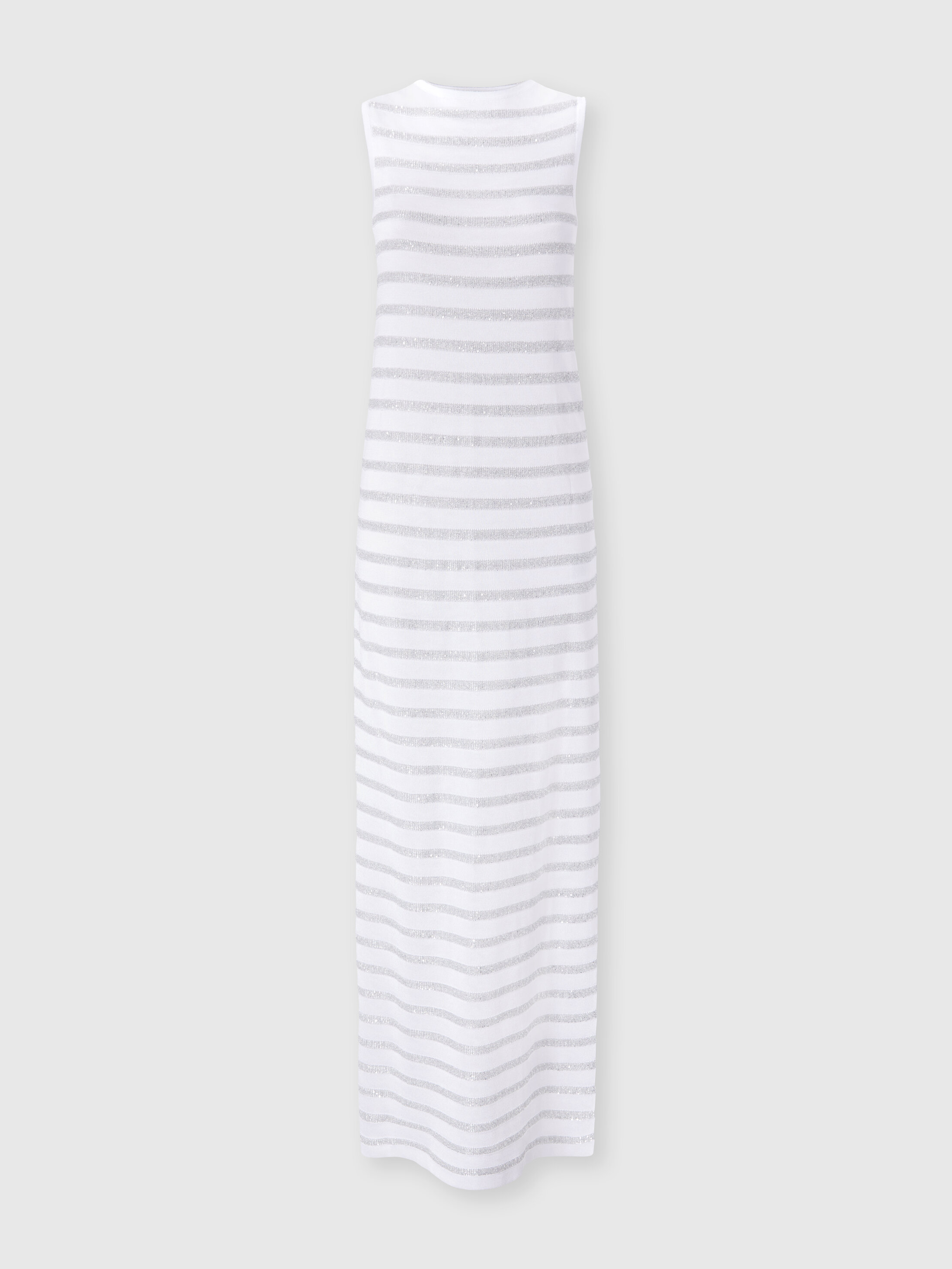 Missoni - Abito lungo senza maniche in viscosa rigata con spacco, Donna, Verde& Marrone