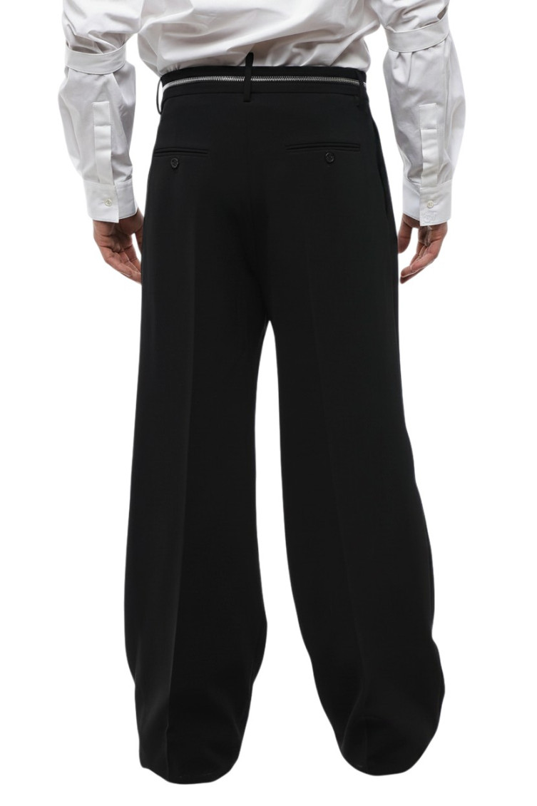 Black Loose Flat Front Pants