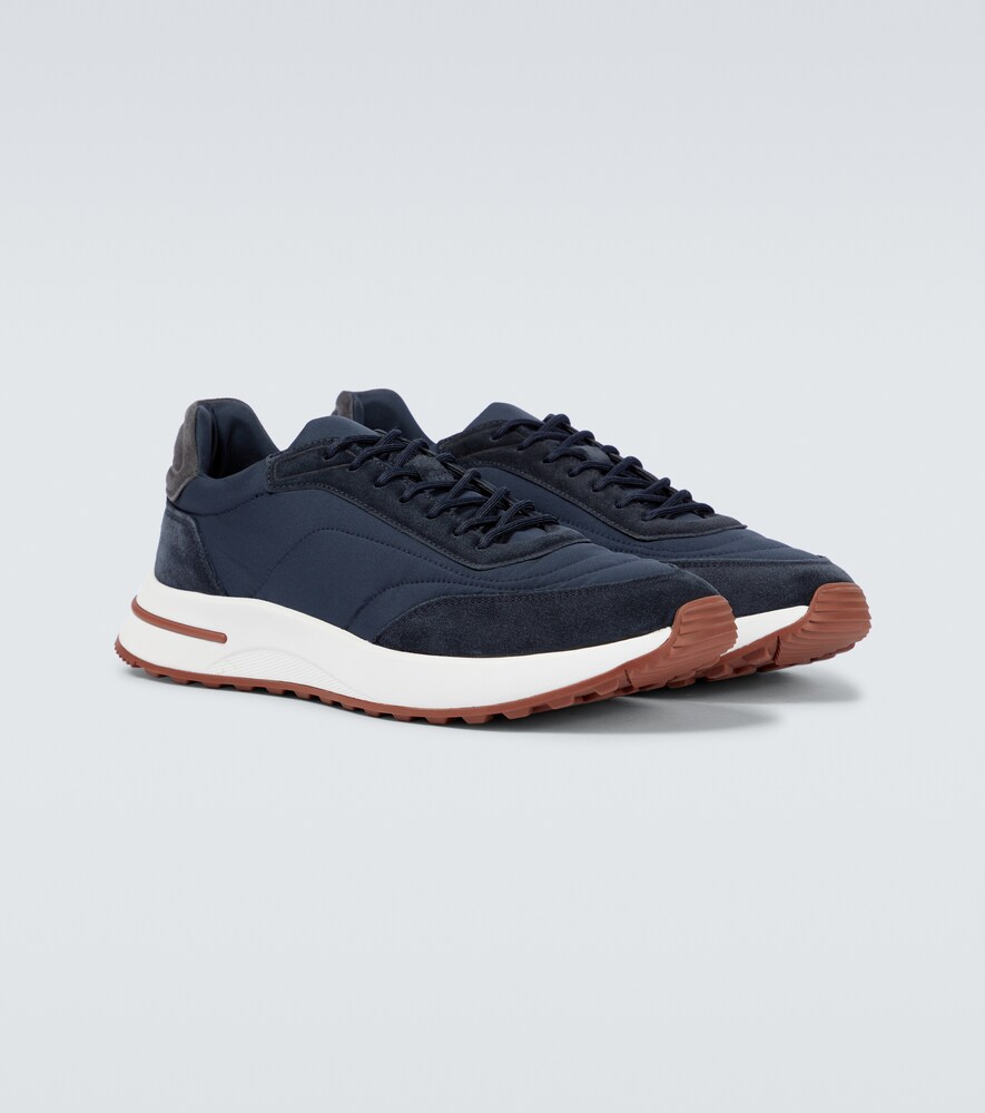 Weekend Walk suede-trimmed sneakers