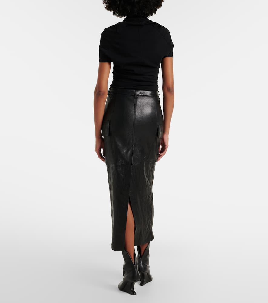Firbanks leather midi skirt
