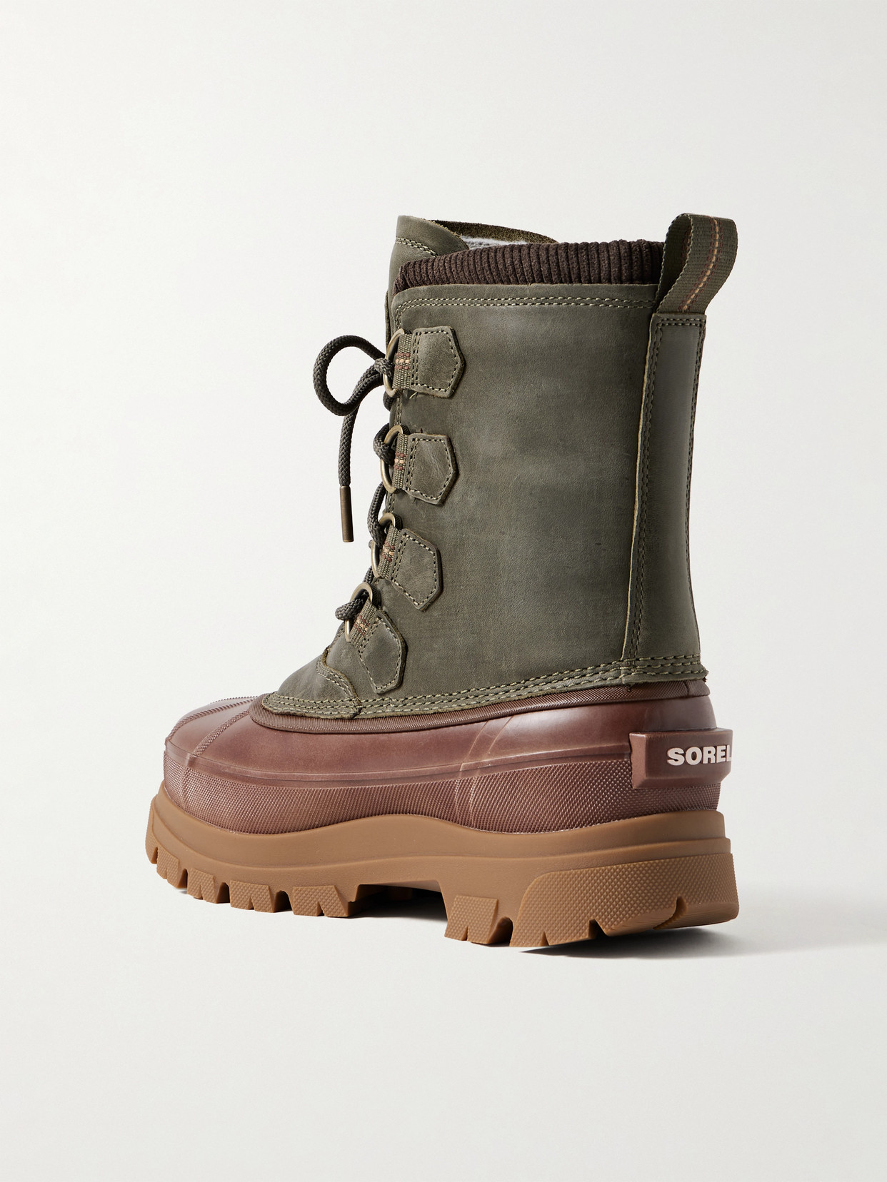 + Barbour Caribou Horizon Rubber-trimmed Leather And Gore-tex Boots - Green