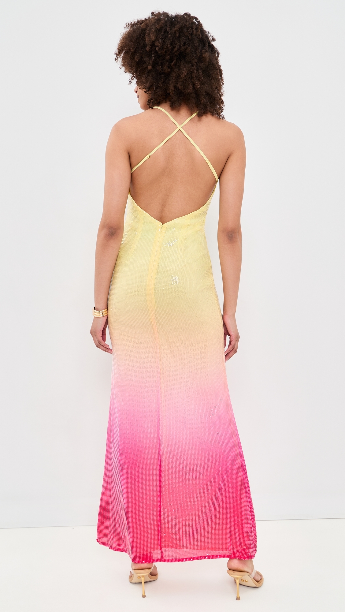 Niyah Maxi Dress Pink/Lemon Ombre