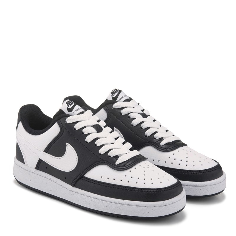 Women's Court Vision Low Sneakers (Black/White)