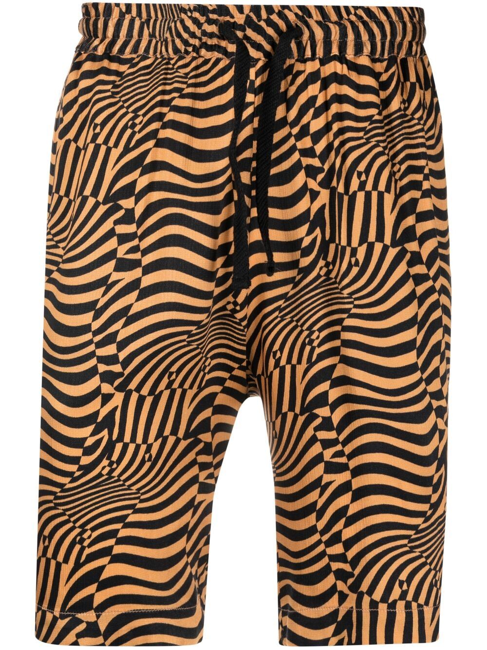 Psycho abstract-print shorts - Black