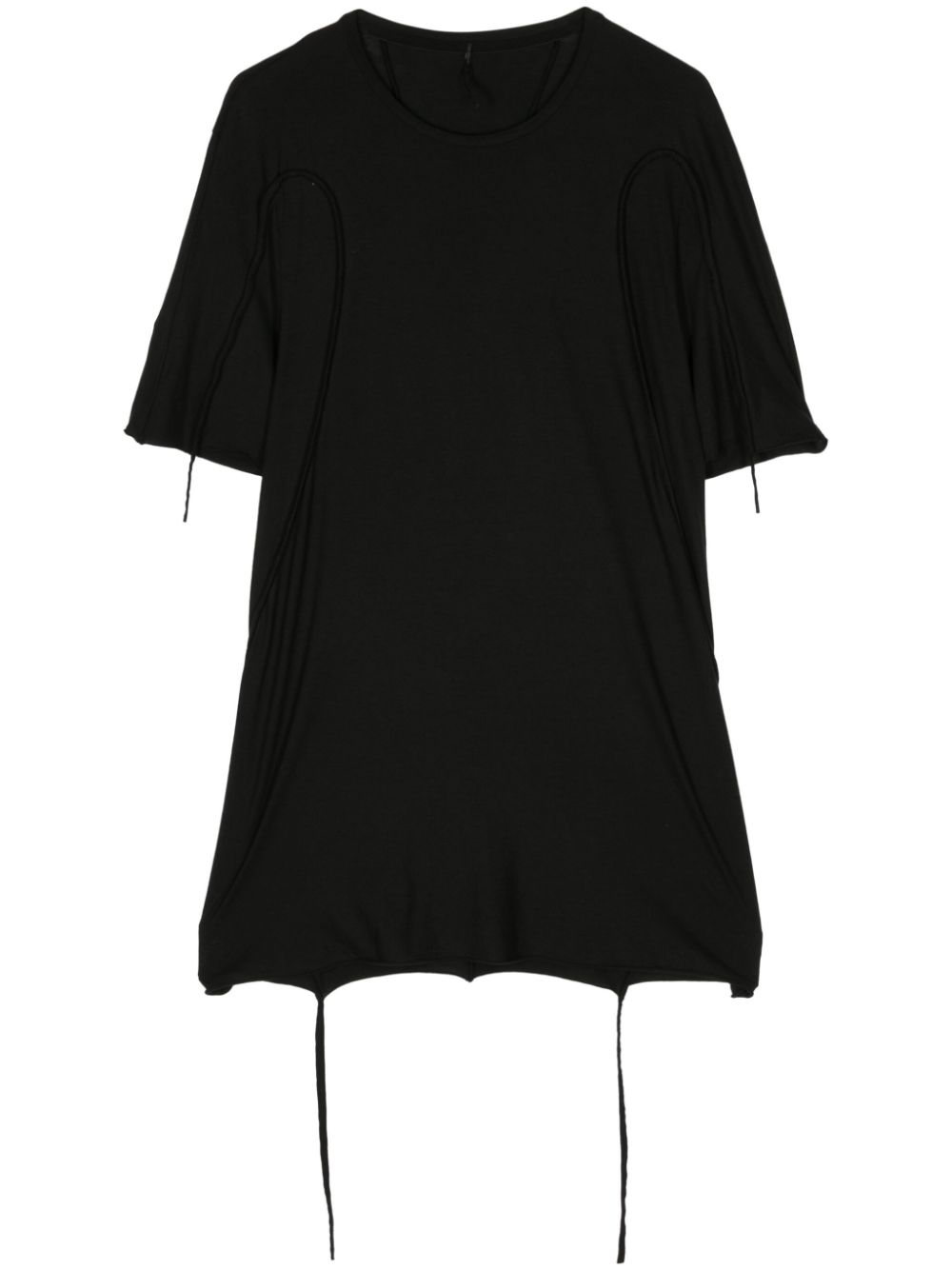 Strap-detail cotton T-shirt - Black
