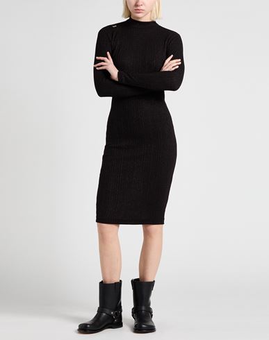 Woman Midi dress Black Size L Polyester