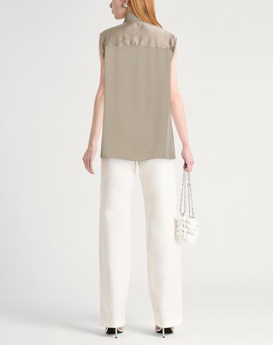 Woman Shirt Taupe Size 6 Acetate, Viscose