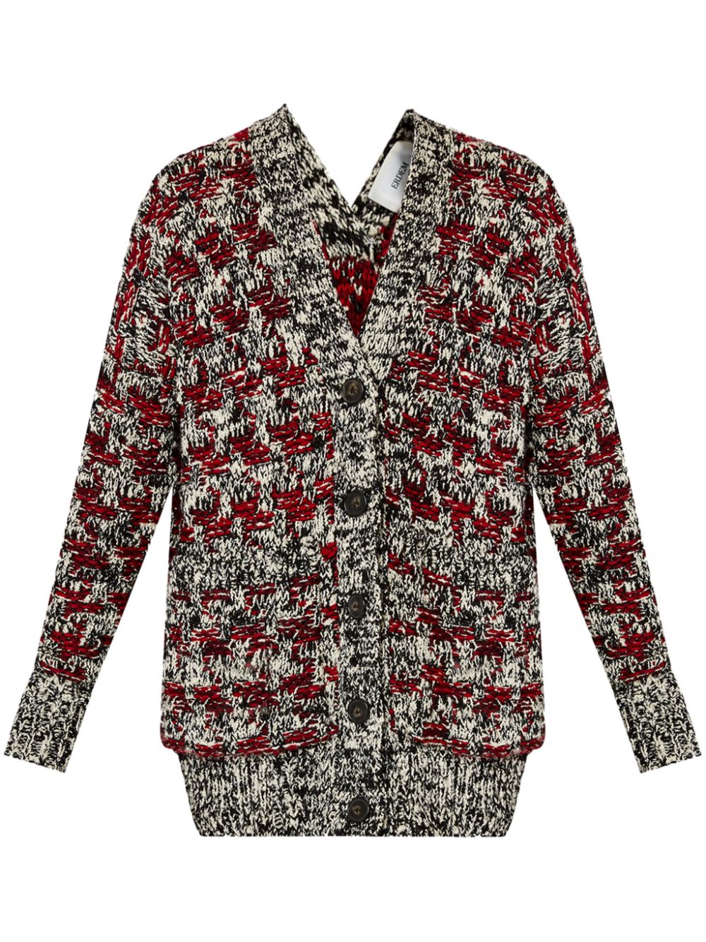 Oversized knitted cardigan - Red