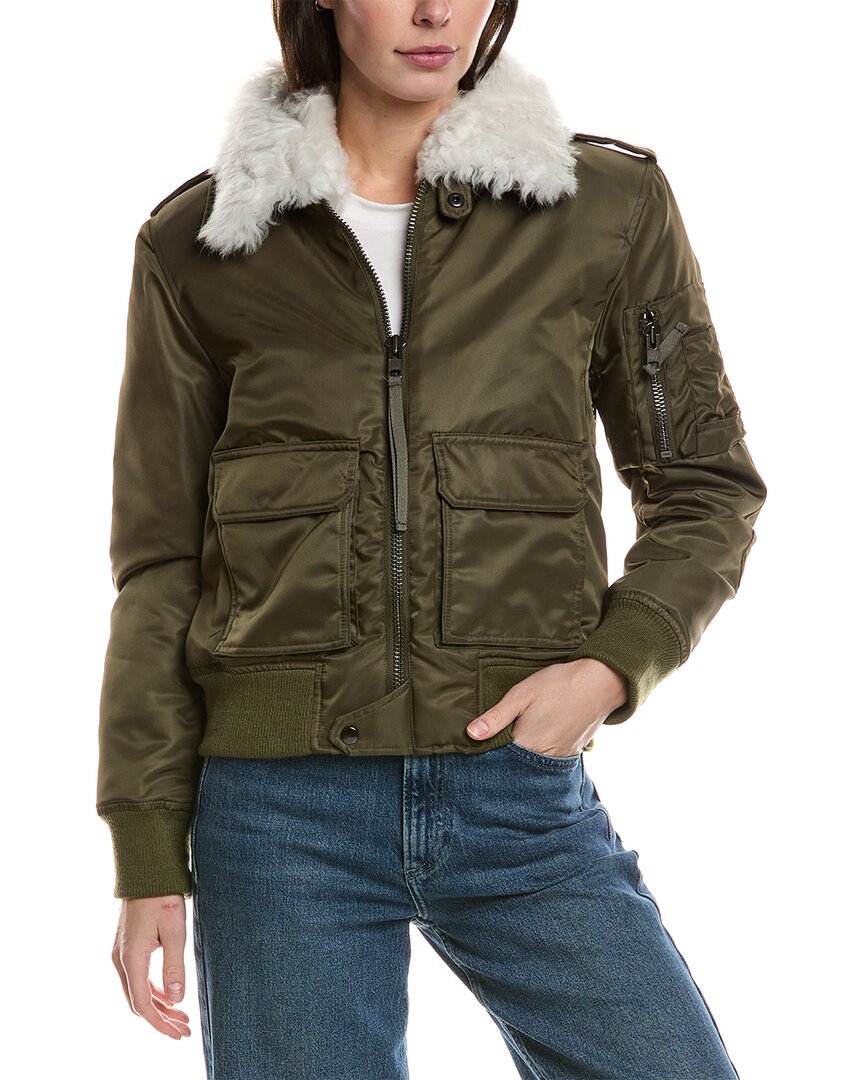 Amelia Shearling-Trim Coat