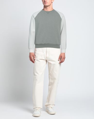 At. p.co Man Sweatshirt Sage green Size L Polyester, Viscose, Elastane