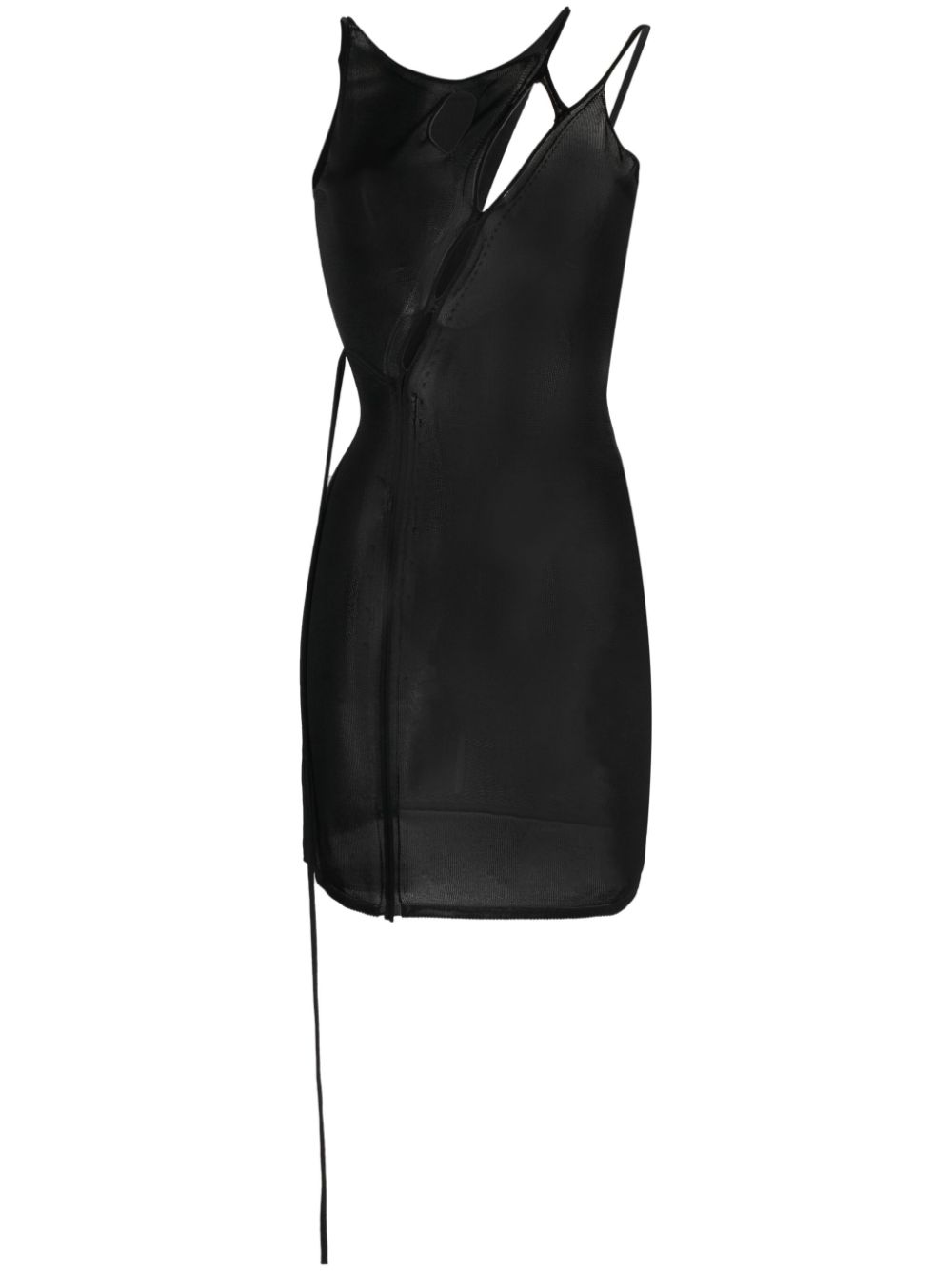 Cut-out knitted mini dress - Black