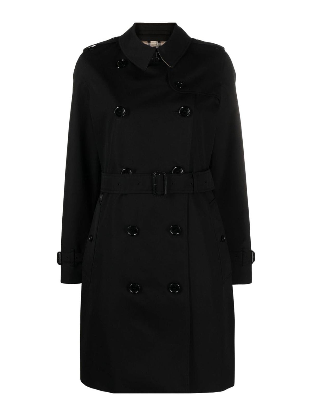Double-breasted cotton coat - Black