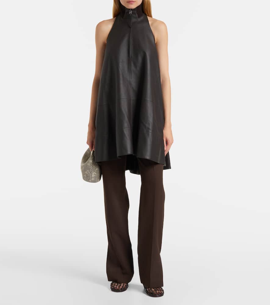 Triangle leather minidress