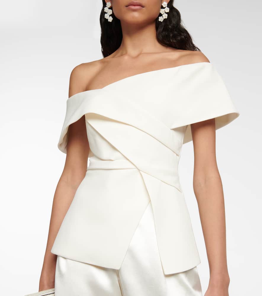 Bridal Eimear off-shoulder crêpe top
