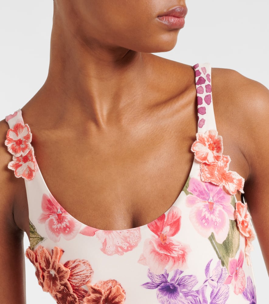 Floral-appliqué swimsuit