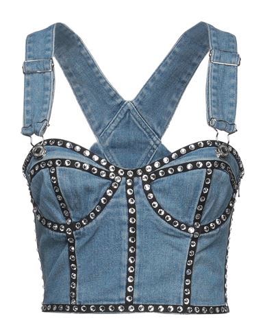 Woman Top Blue Size 6 Cotton, Elastane