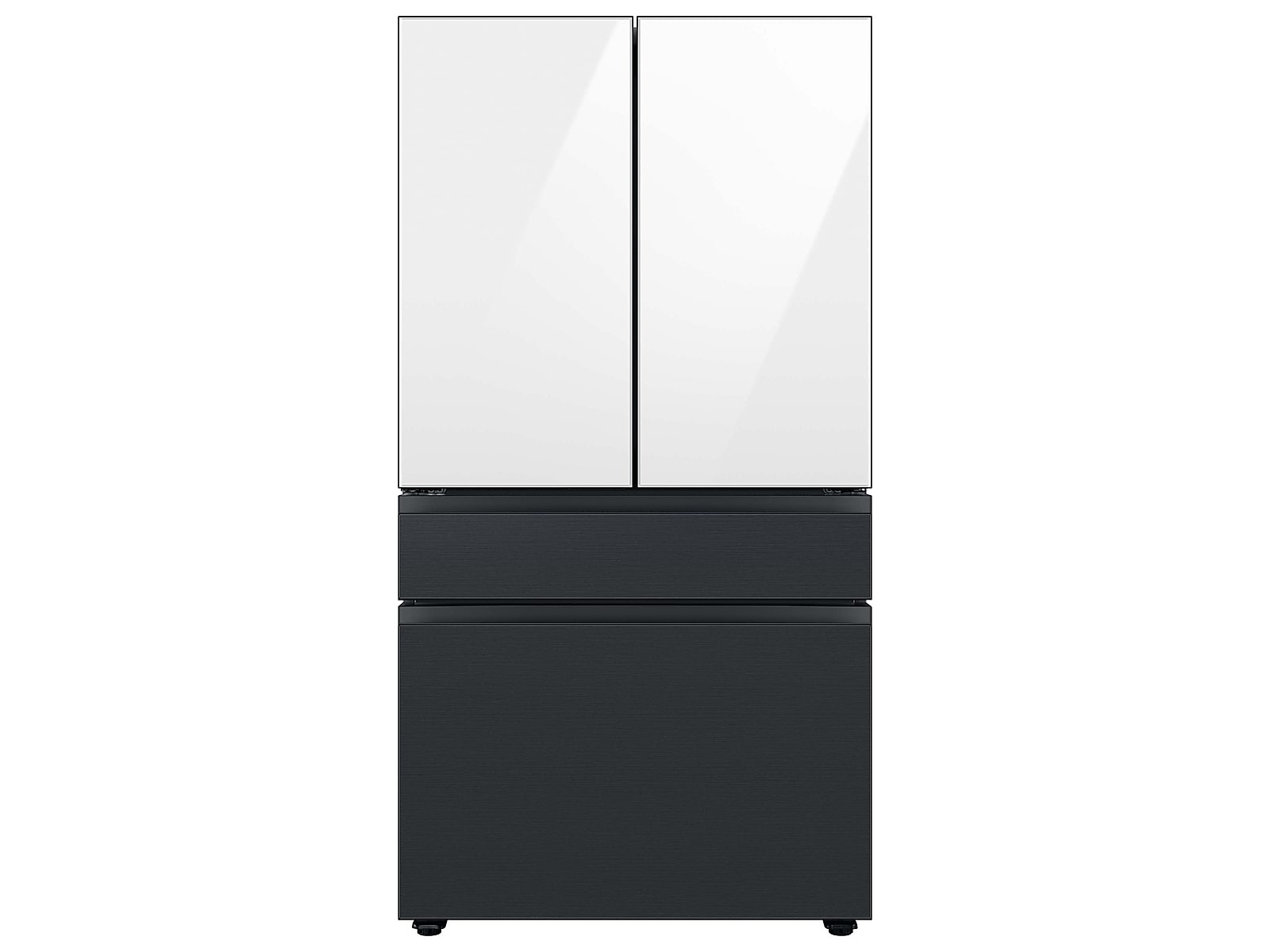 Bespoke 4-Door French Door Refrigerator Panel in White Glass - Top Panel(RA-F18DU412/AA)