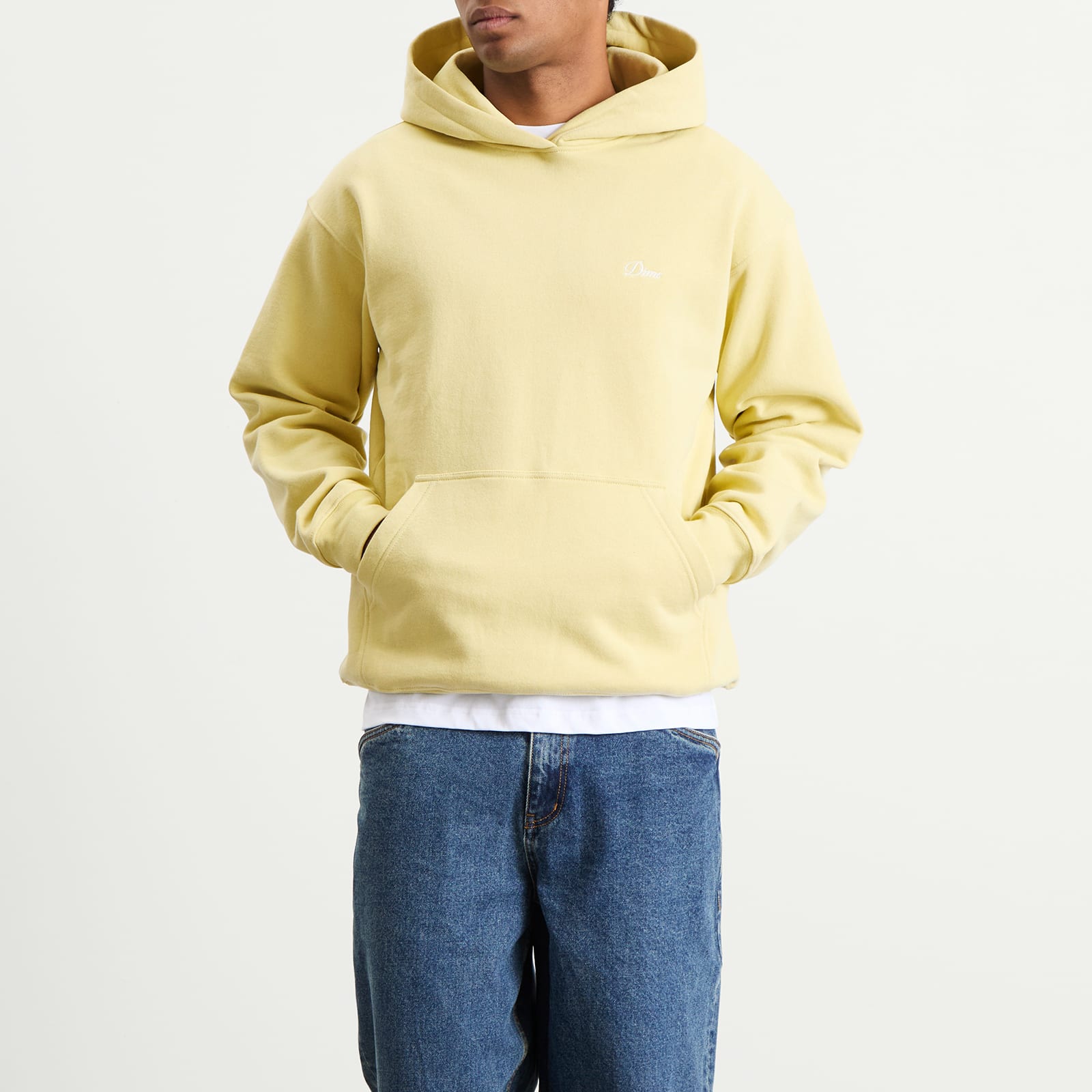 Men's Cursive Small Logo Hoodie Cloud Cream