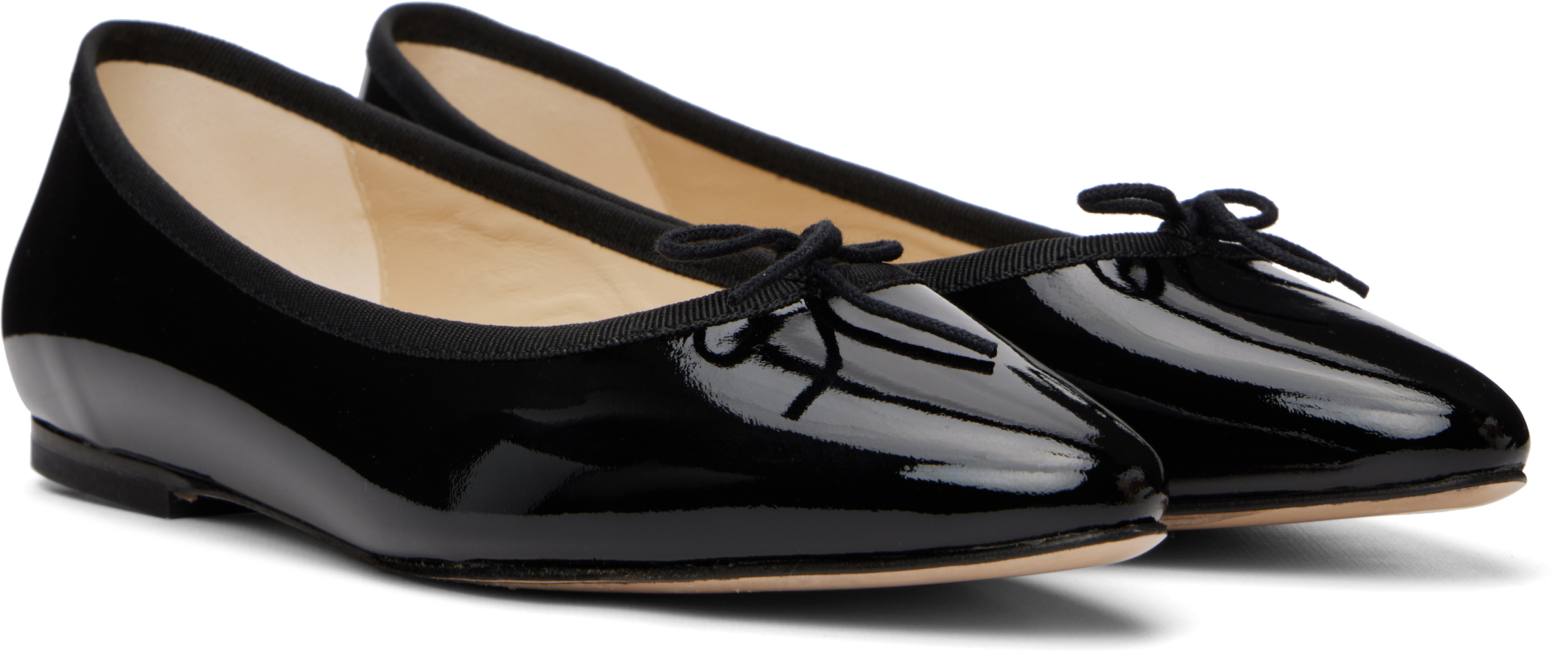 Black Cendrillon Pointed-Toe Ballerina Flats