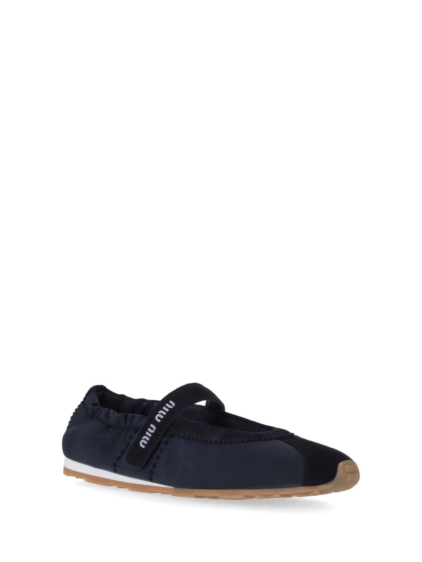 Navy Blue Logo Ballet Flats