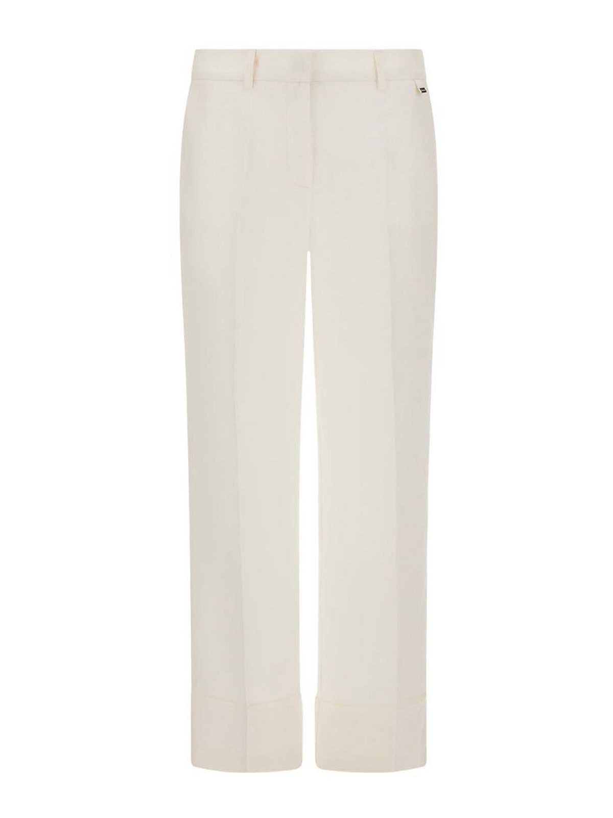 White Lightweight Linen Cigarette Trousers