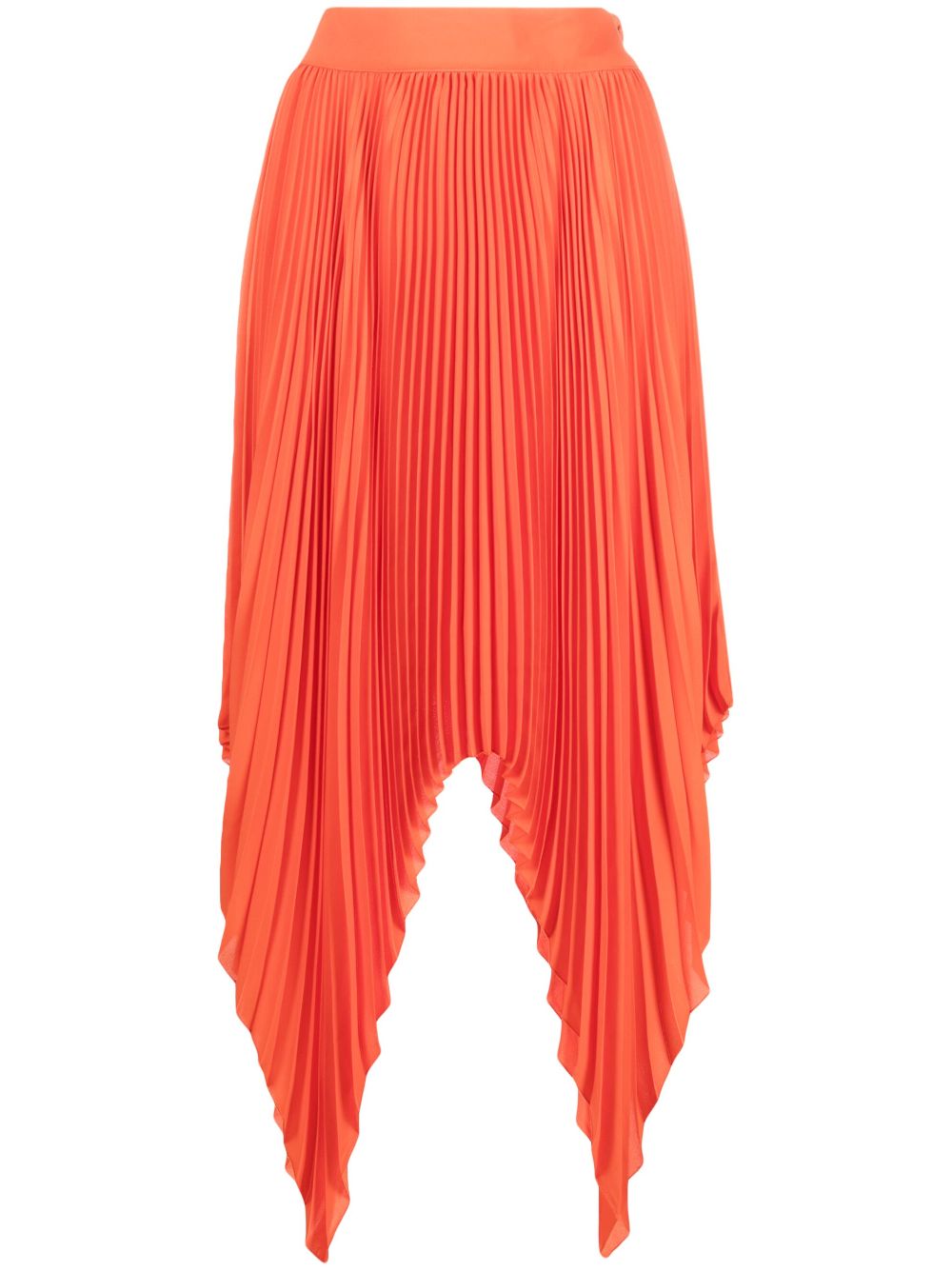 Asymmetric pleated skirt - Orange