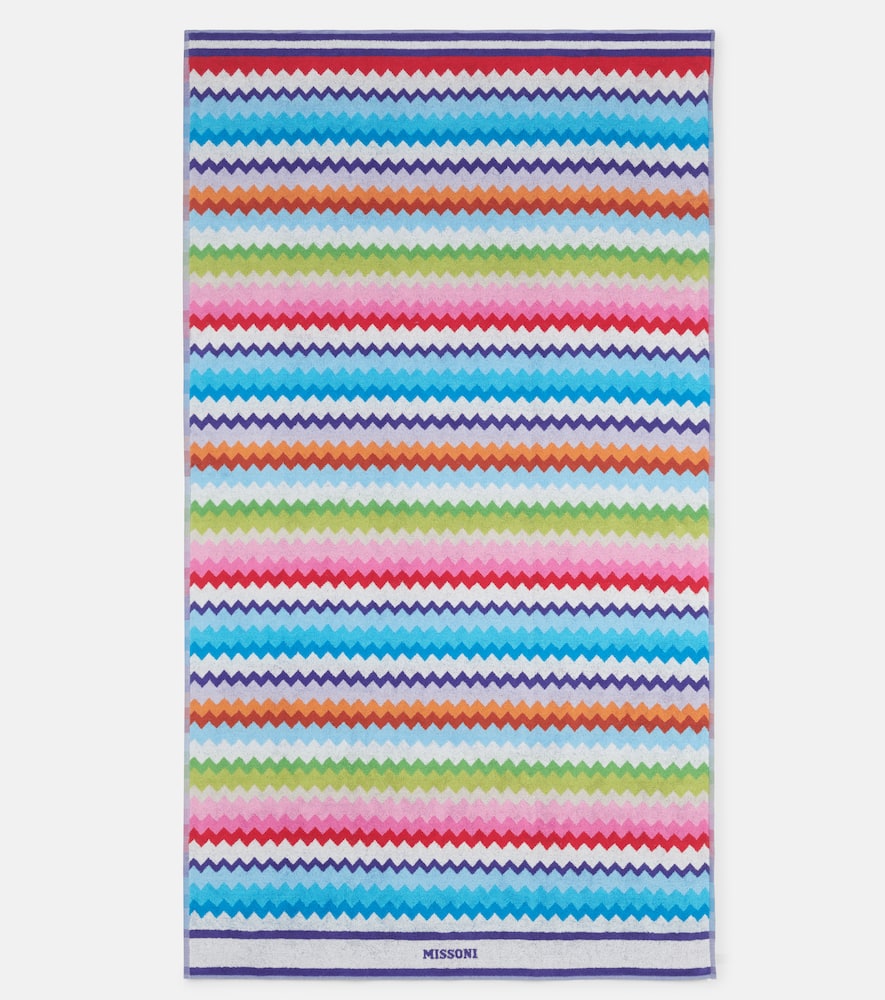 Zig Zag cotton terry beach towel