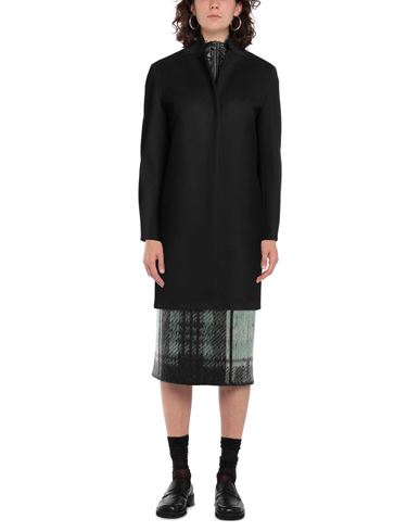 Woman Coat Black Size 14 Virgin Wool, Cashmere, Polyester