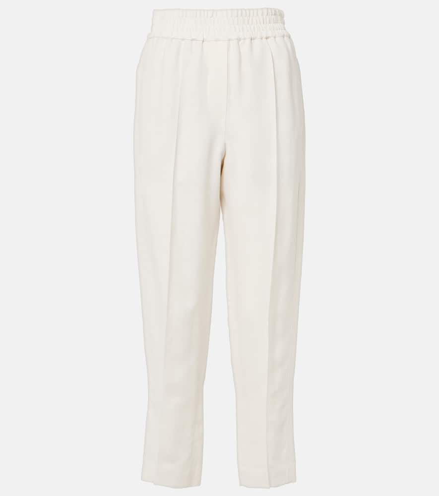 Twill tapered pants