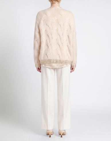 Woman Cardigan Cream Size M Polyester, Wool, Acrylic