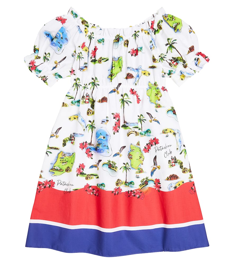 Printed striped cotton dress
