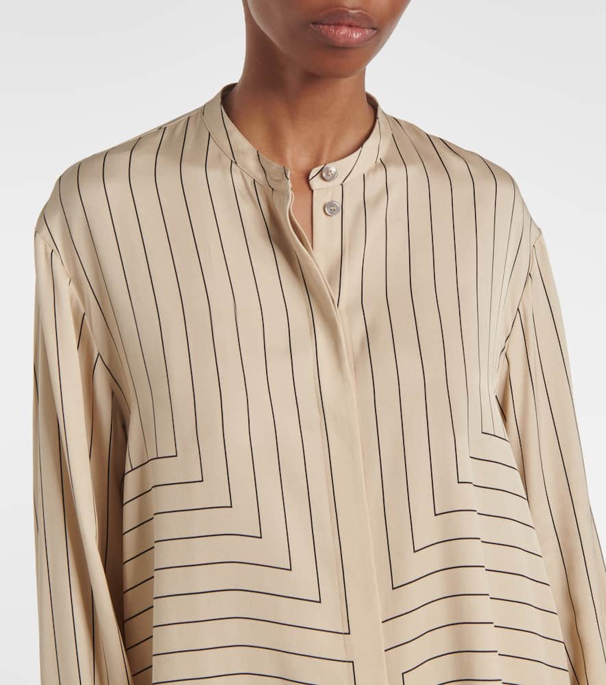 Athena striped silk-blend shirt