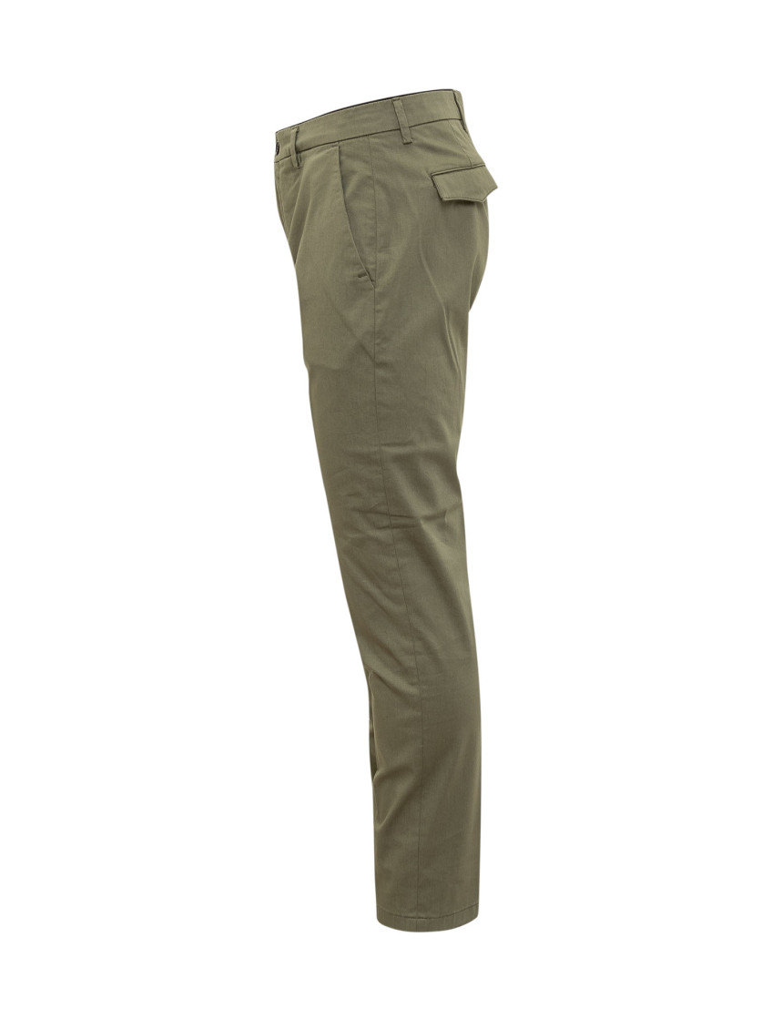 Green Slim Chino Trousers