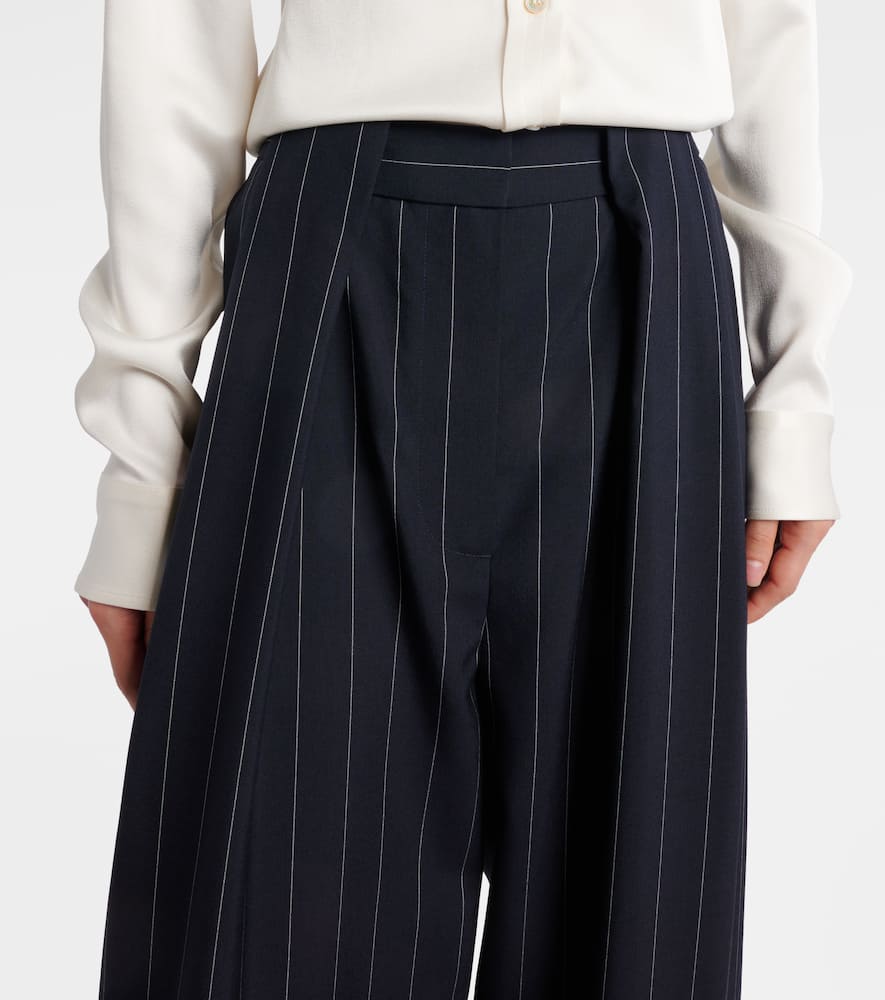 Pinstripe wool tapered pants
