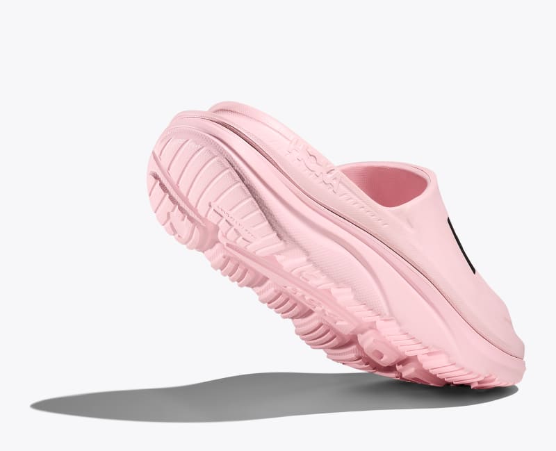 HOKA Ora Athletic Slide Shoes in Carnation/Black
